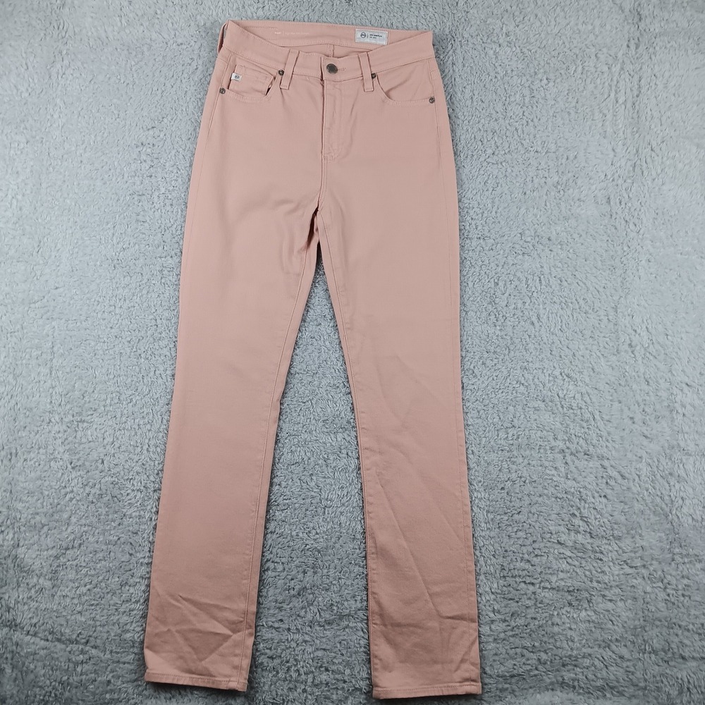 AG Adriano Goldschmied Mari High Rise Slim‎ Straight Jeans Dusty Rose Pink 26R